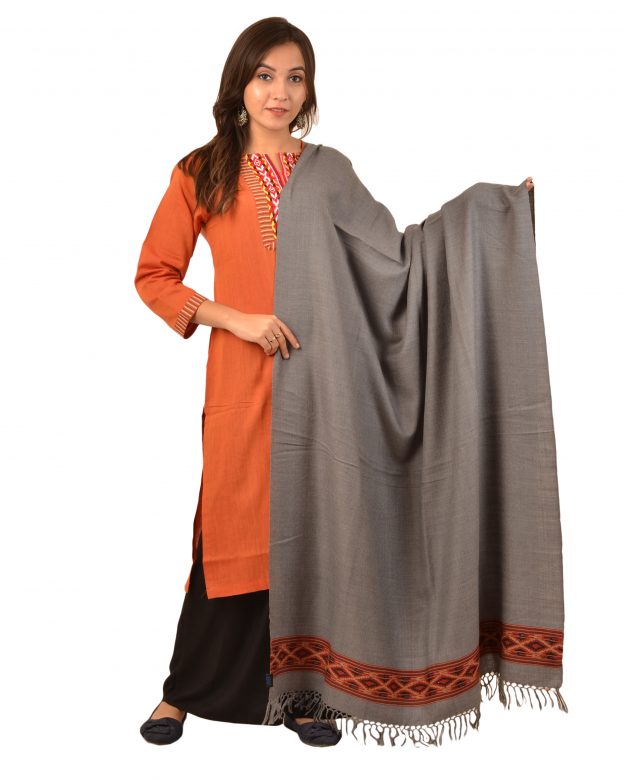 Womens Handwoven Woolen Grey Freesize Shawl