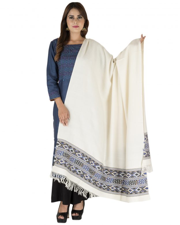 Women's Woolen Multicolor Twill Weave Shawl