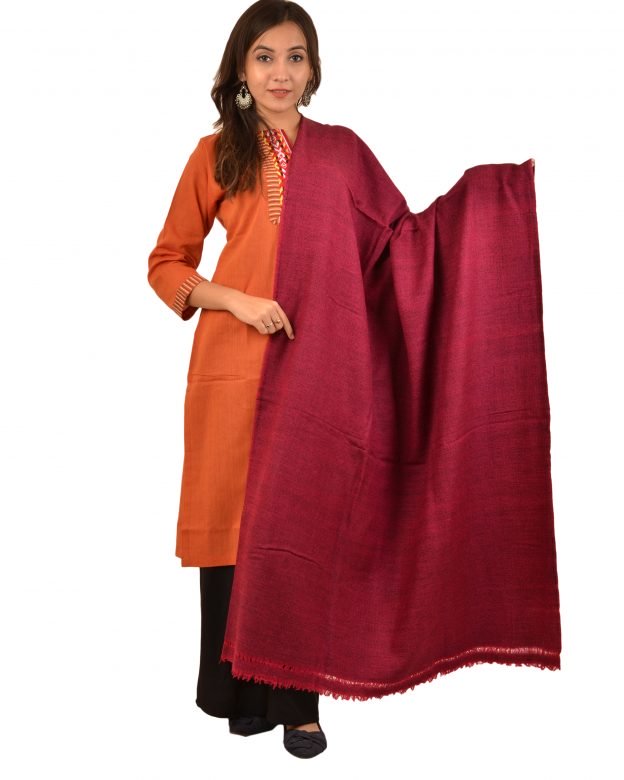 Womens Handwoven Woolen Maroon Freesize Shawl