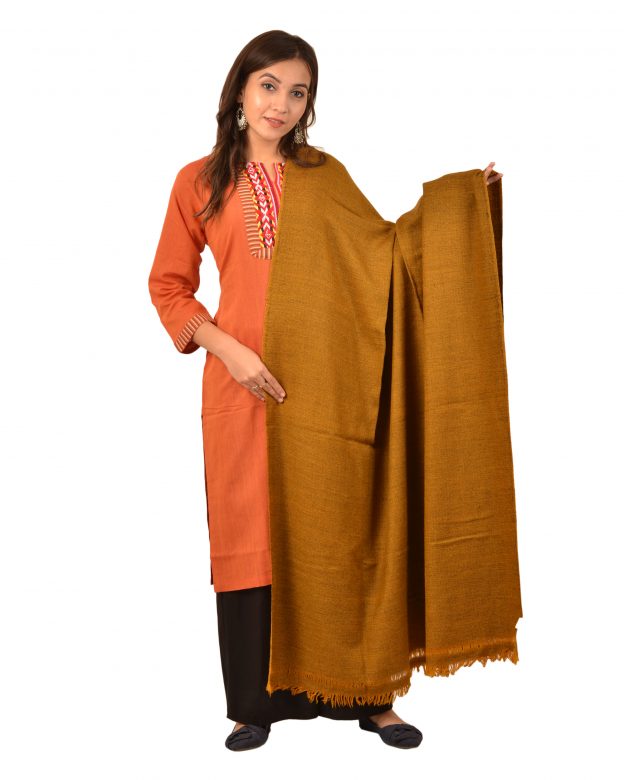 Womens Handwoven Woolen Orange Freesize Shawl