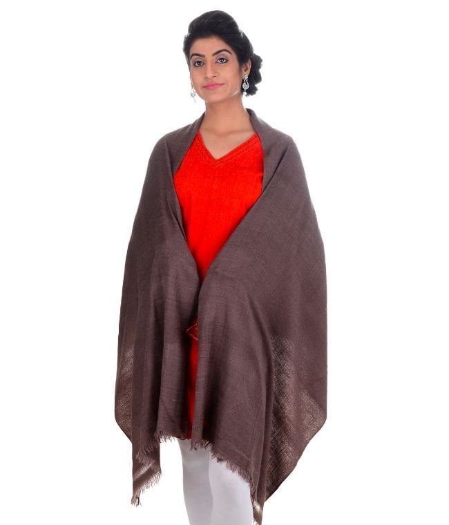 Handwoven Gray Stole Angora Silk : HP