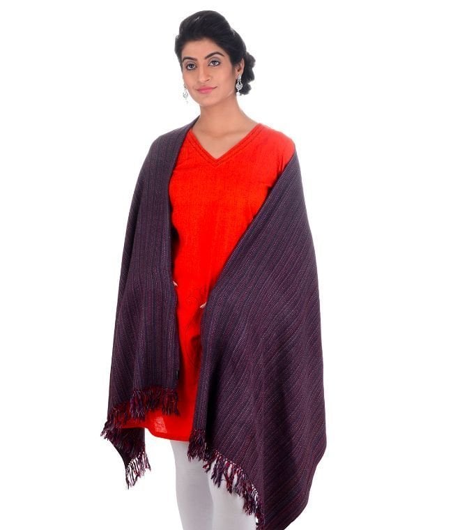 Handwoven Multi-Color Stole Pure Wool : HP