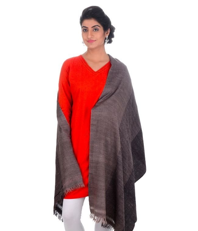 Handwoven Multi Stole Silk+Angora Dari : HP