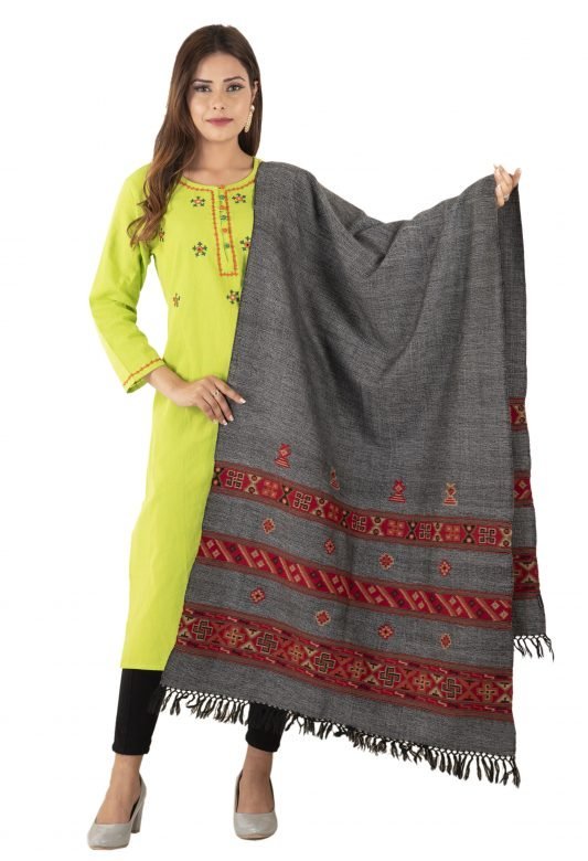 Wool Six Border Stole (Himachal Pradesh)