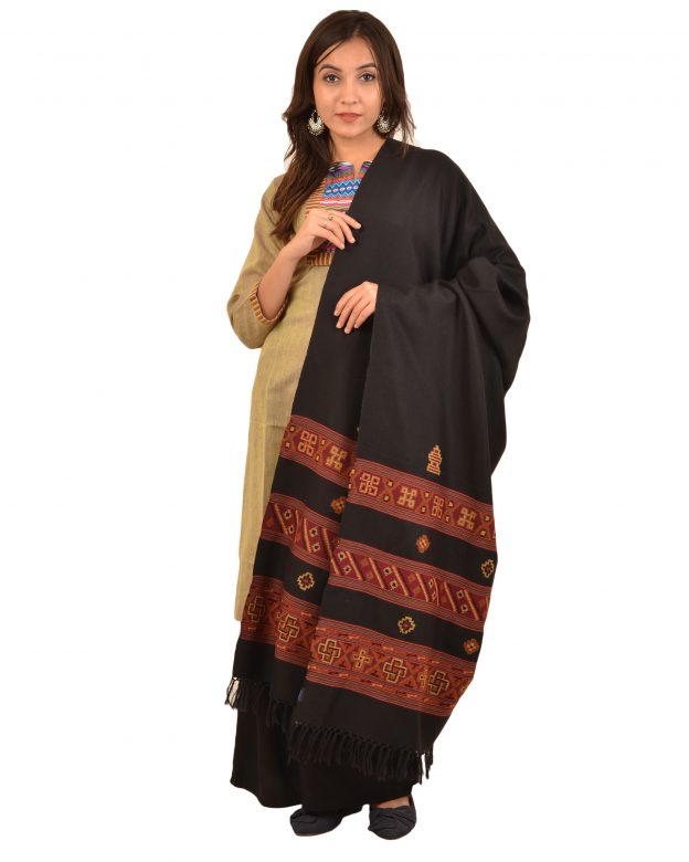 Womens Handwoven Woolen Multicolor Freesize Shawl