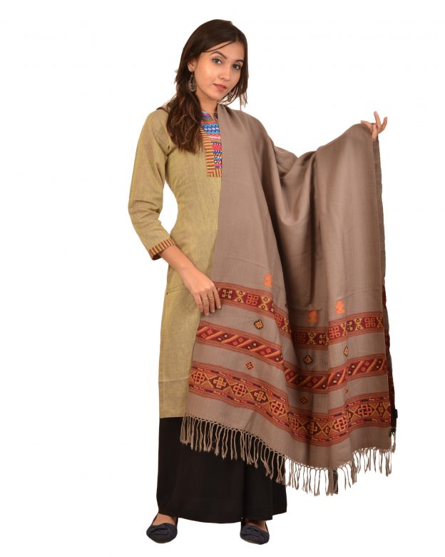 Womens Handwoven Woolen Multicolor Freesize Shawl
