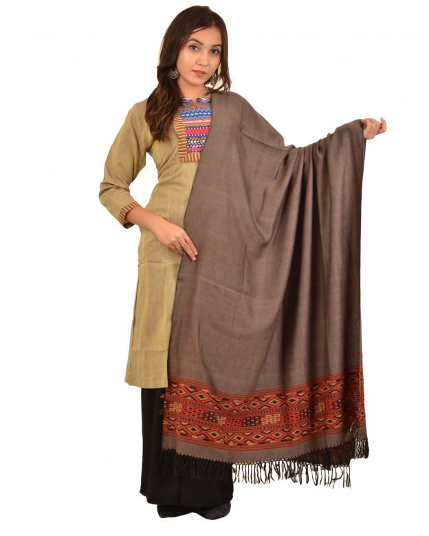 Womens Handwoven Woolen Grey Freesize Shawl