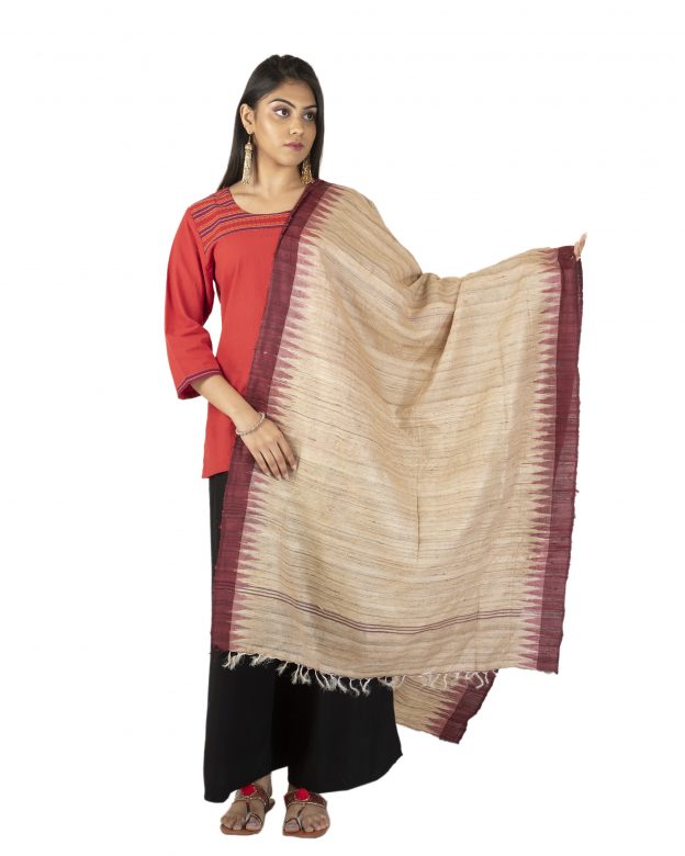 Womens Handwoven Raw Silk Karwati Multicolor Freesize Dupatta