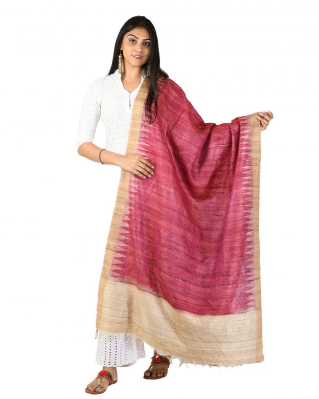 Womens Handwoven Raw Silk Karwati Multicolor Freesize Dupatta