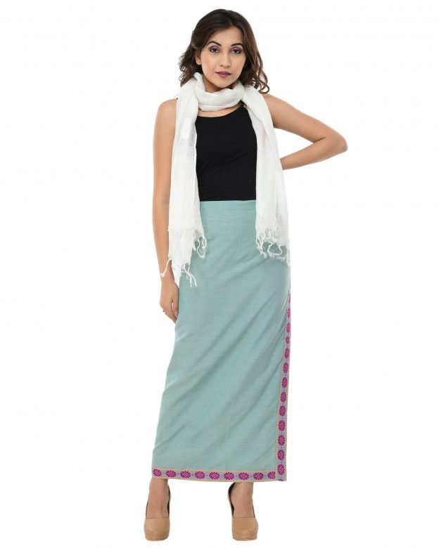 Linen White Cotton Stole