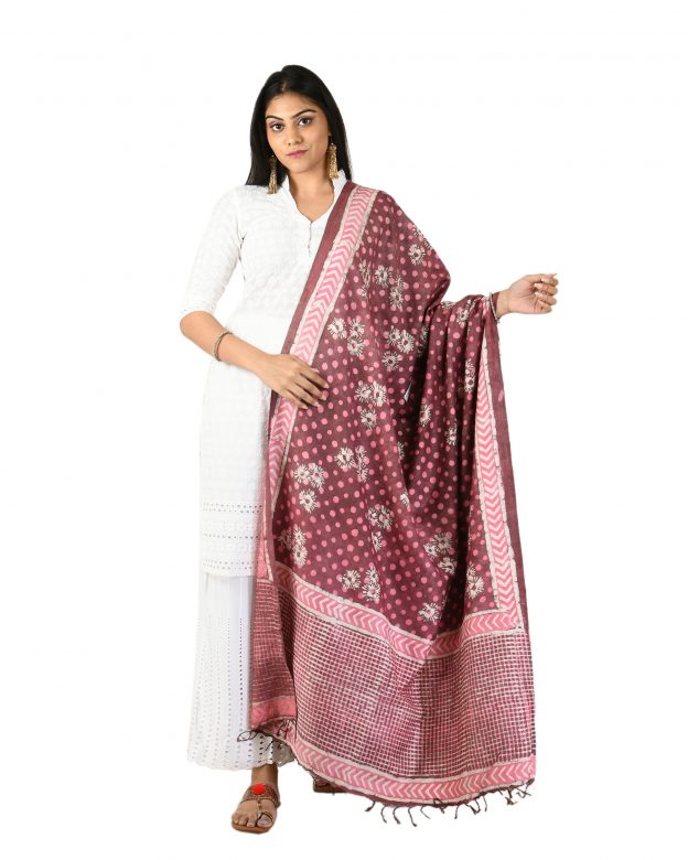 Womens Handwoven Tassar Silk Multicolor Freesize Dupatta