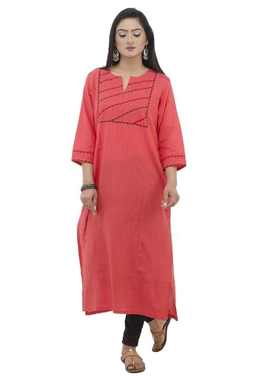 Women's Cotton Kurta with Patch Work