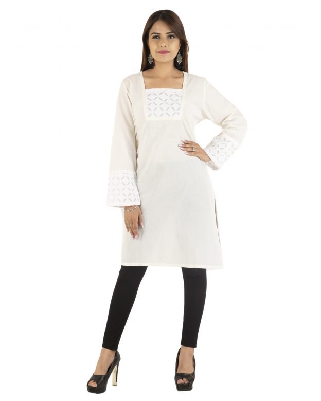 White Traditional Cotton Kurta