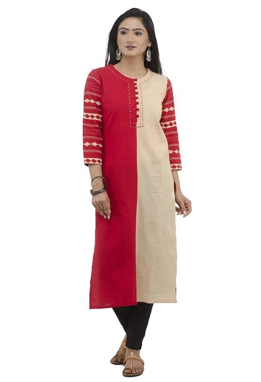 Women's Cotton Kurta/Short with Patch Work