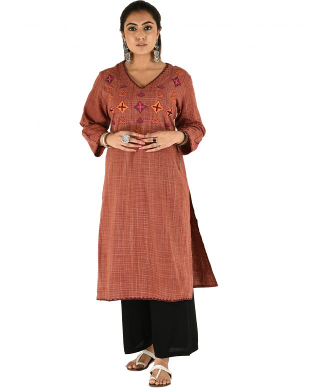 Handwoven Cotton Regular Fit Casual Kurti