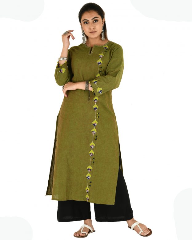 Handwoven Cotton Regular Fit Casual Kurti