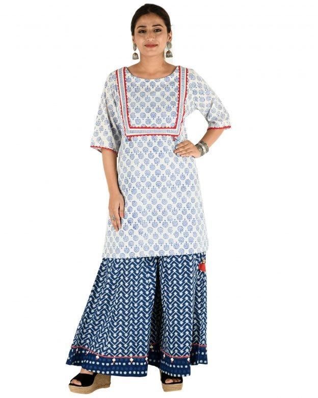 Handwoven Cotton Regular Fit Casual Kurti - M