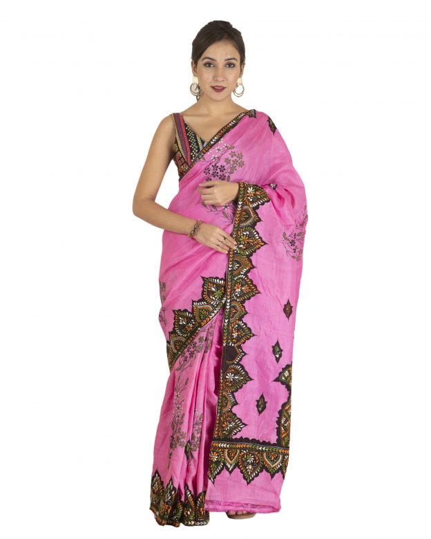 Tassar Silk Multicolor Free Size Saree