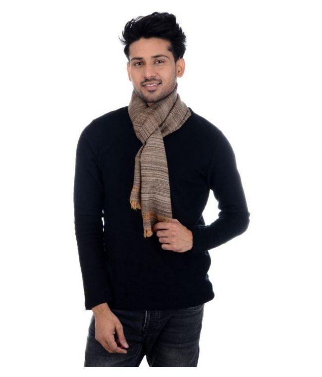 Khaki Stripes Woolen Scalf