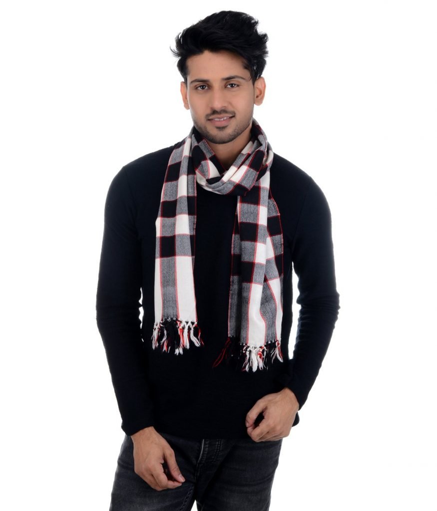 Handwoven Muffler Wool Multi Scottish Chack : HP