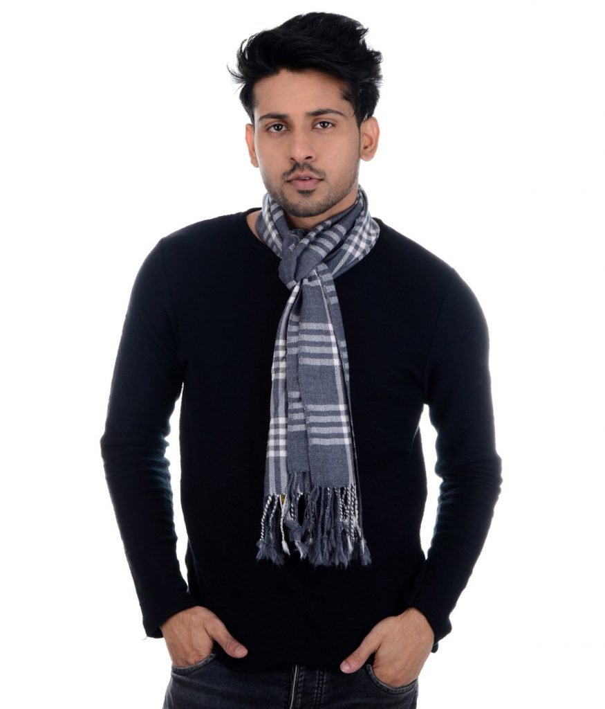 Handwoven Muffler Wool Multi Scottish Check HP