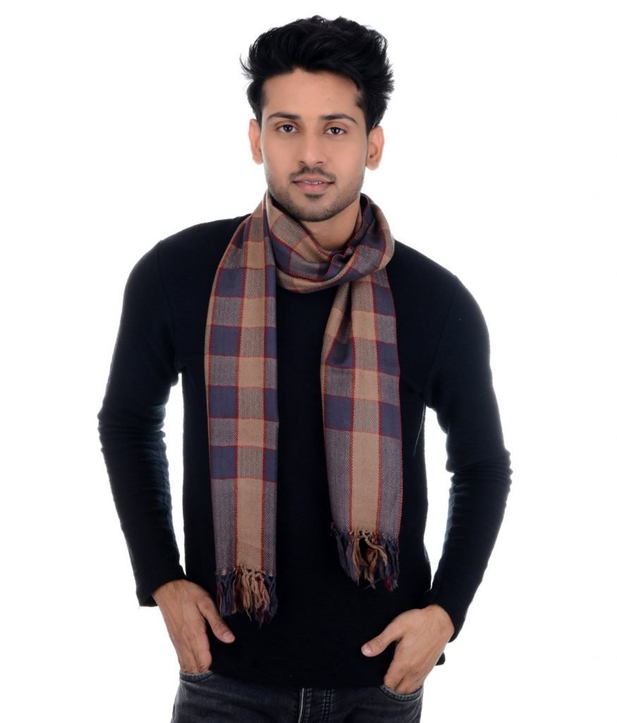 Handwoven Muffler Wool Multi Scottish Chack : Hp