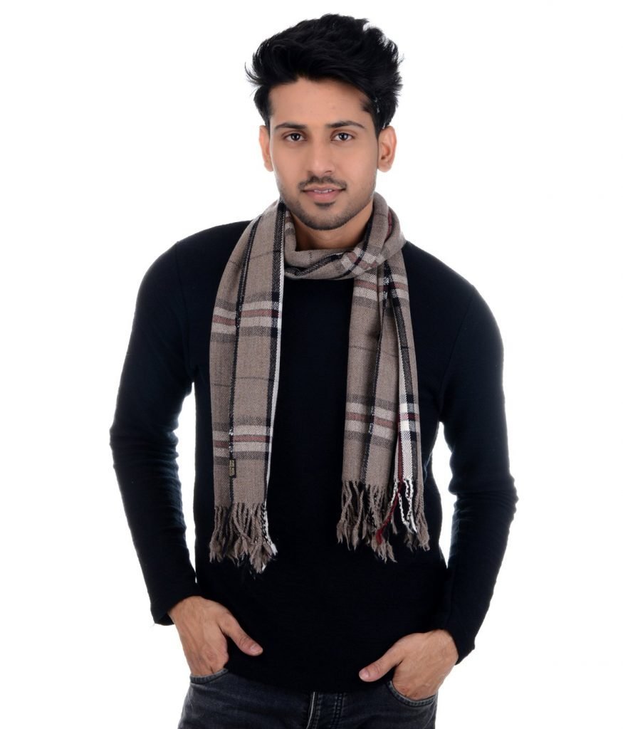 Handwoven Muffler Wool Multi Scottish Check HP