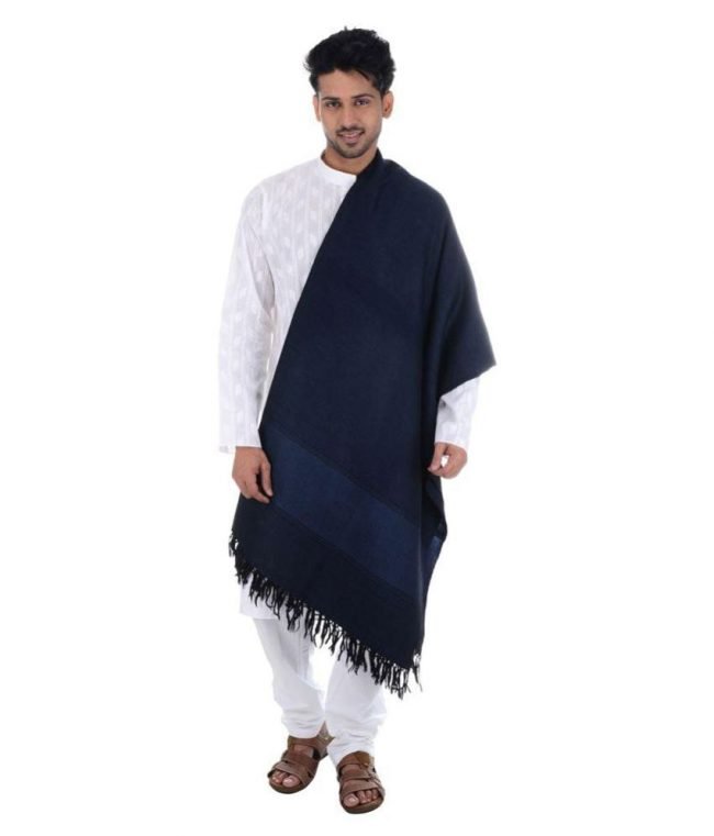Blue Abstract Woolen Shawls