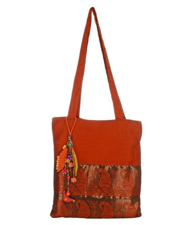 Brown Fabric Shoulder Bag
