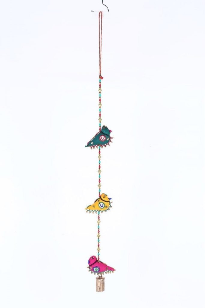 Tribes India 3 Parrot Door Hanging Multi Colour