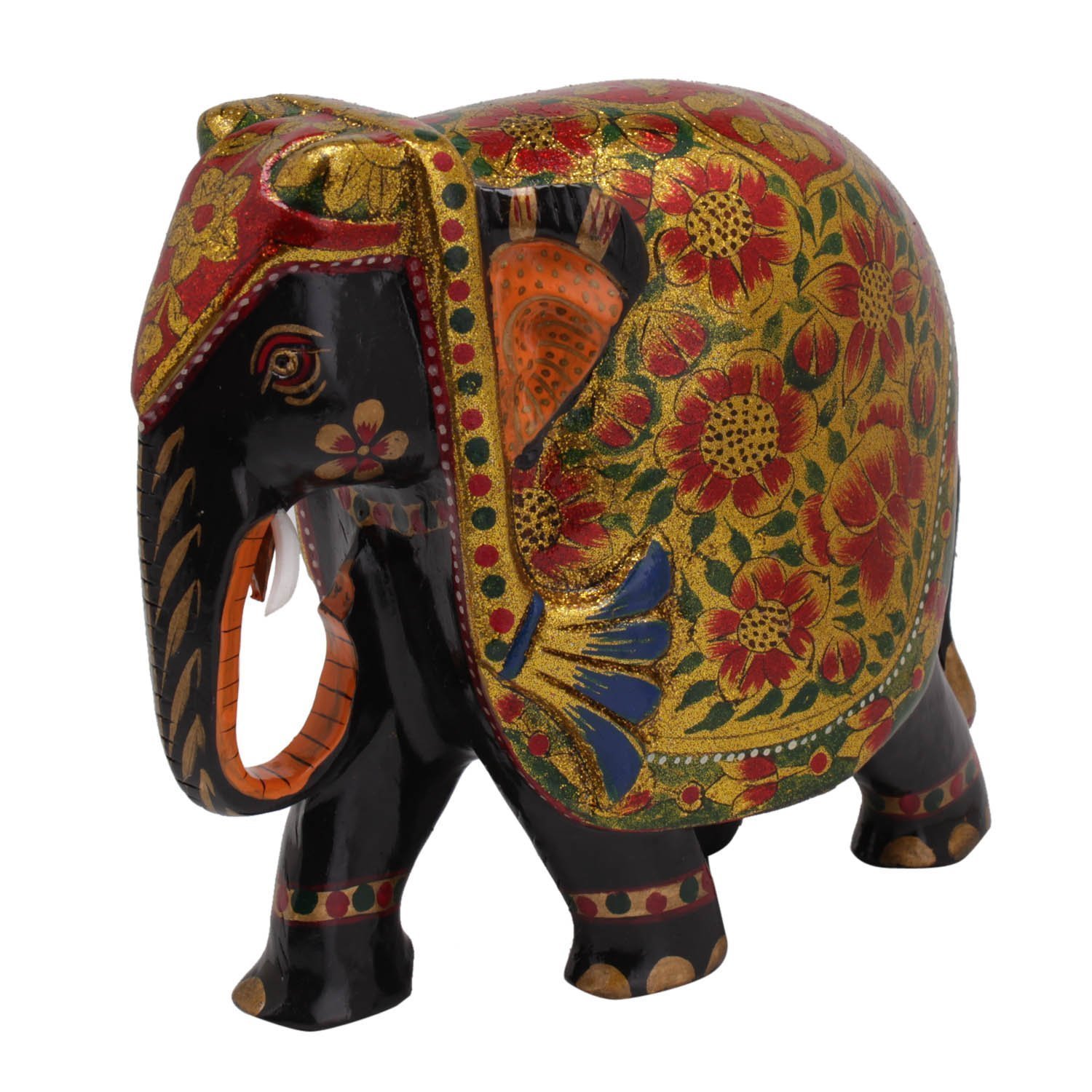 Multicolour Wooden Elephant