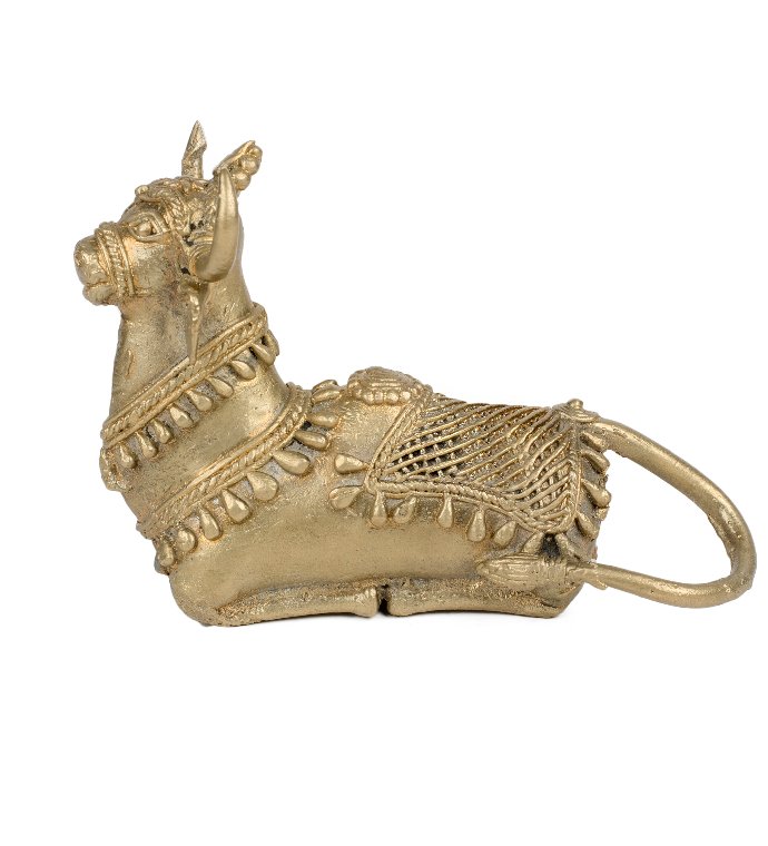 Handmade Brass Showpiece NANDI SITTING
