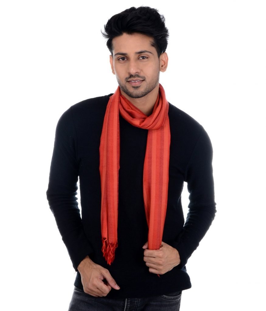 Handwoven Muffler - Sheep Wool Red : HP