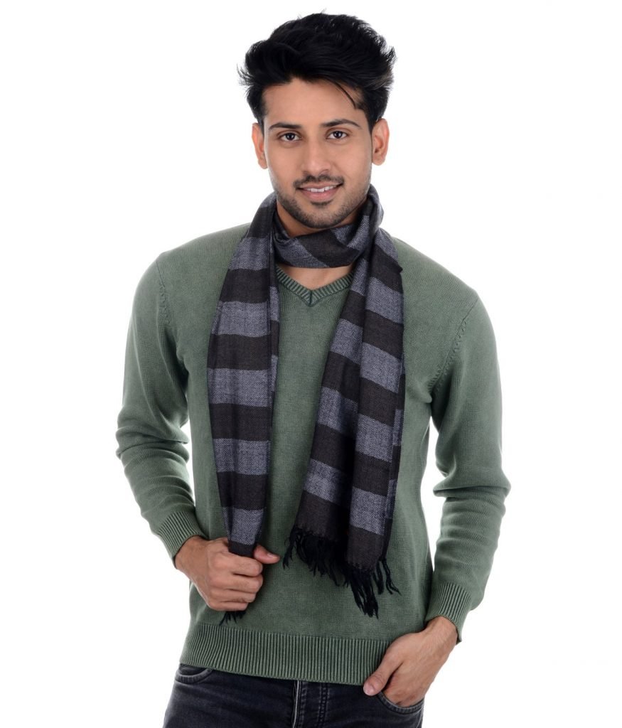 Handwoven Muffler - Sheep Wool Black : HP