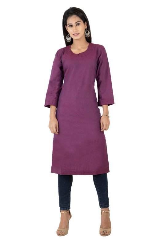 Women's Plain Cotton Kurta