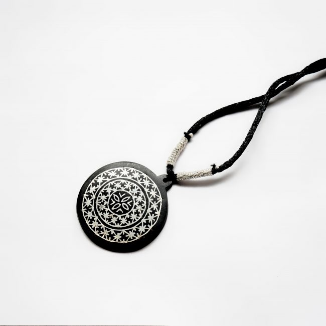 Handcrafted Bidri Pendant | Traditional Inlay Metalwork Jewelry