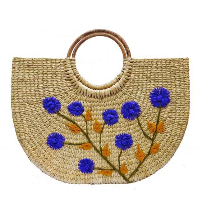 Reed Grass - Hand Bag With Cane Hand & Embroidery Design