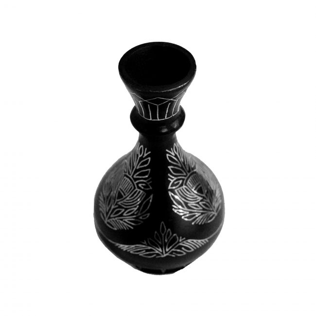 Bidri Handcrafted Gudgudi Vase – Traditional Silver Inlay Design | Tribes India