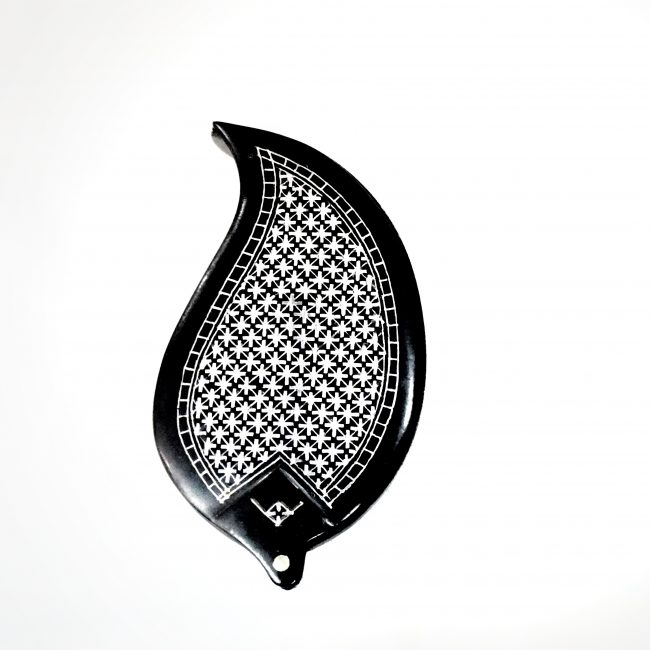 Handcrafted Bidri Mango-Shaped Box – Silver Inlay Decorative Storage Box from Bidar | Tribes India