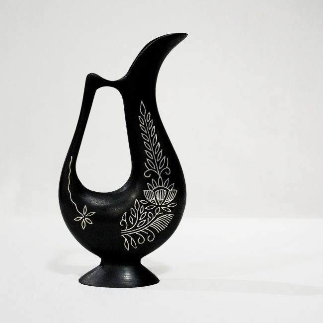 Handcrafted Bidri Jug Vase – Silver Tarkashi Inlay Decorative Art from Bidar | Tribes India
