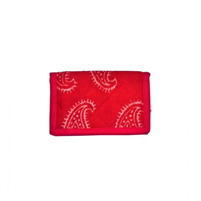 Handcrafted Cotton & Spoange Red Wallet