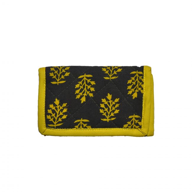 Handcrafted Cotton & Spoange Green Wallet