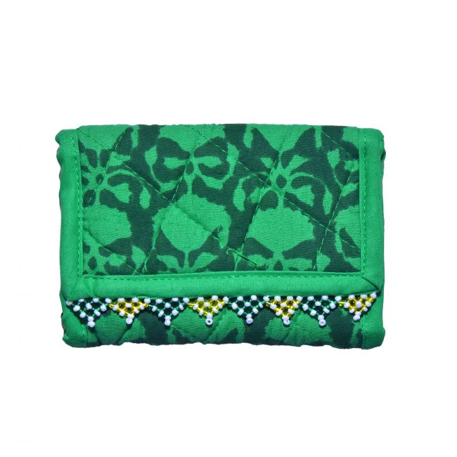Handcrafted Cotton Green Purse