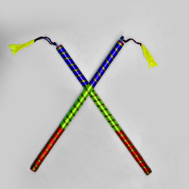 Handcrafted Wood & Silk Cloth Red Dandia Stick (PVTG)