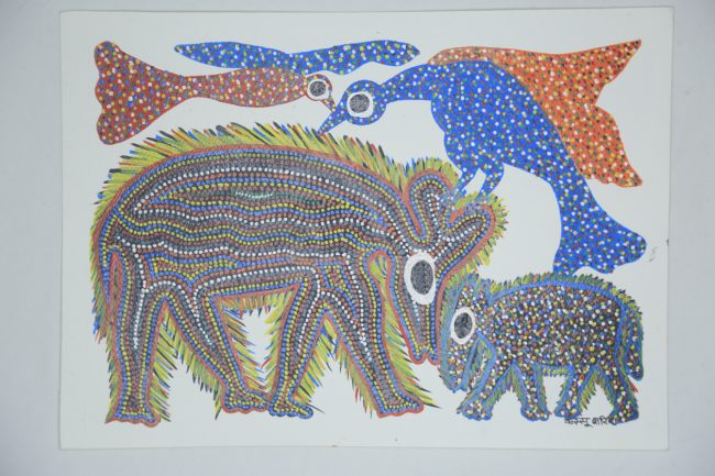 Handcrafted Multicolor Gond Paper Painting