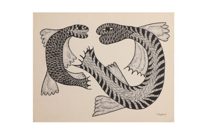 Handcrafted White Gond Paper Painting