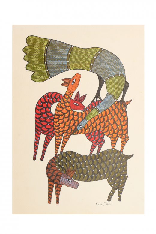 Handcrafted Multicolor Gond Paper Painting
