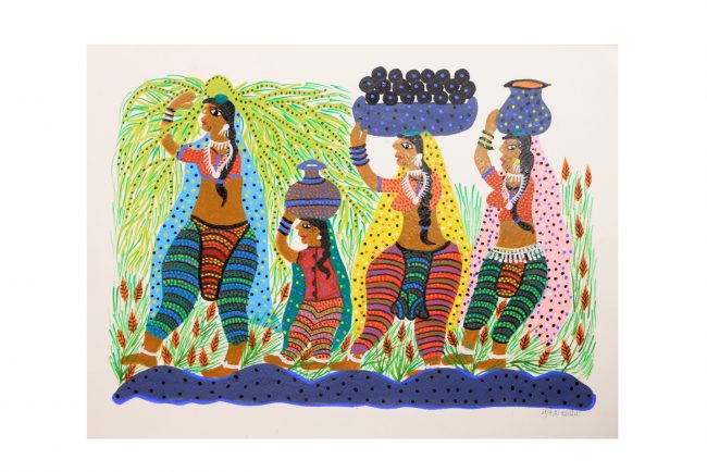 Handcrafted Multicolor Bhil Paper Painting