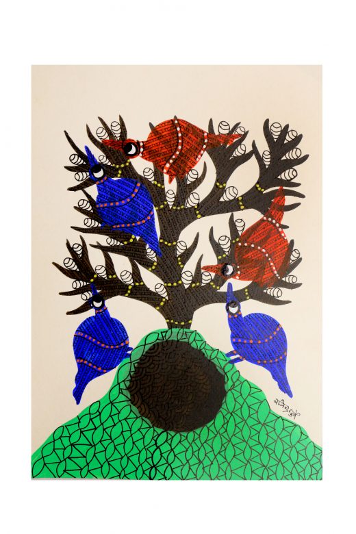 Handcrafted Multicolor Bhil Paper Painting