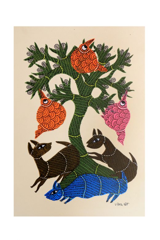 Handcrafted Multicolor Bhil Paper Painting